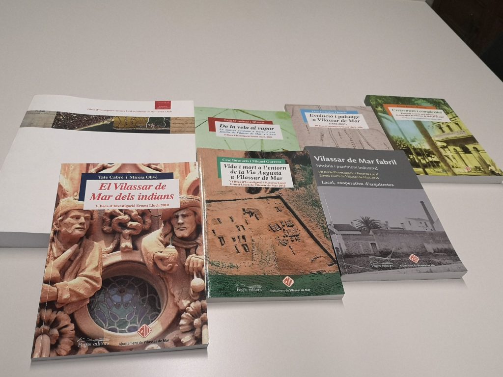 Portades de diverses edicions de la beca Ernest Lluch d’investigació i recerca local de Vilassar de Mar